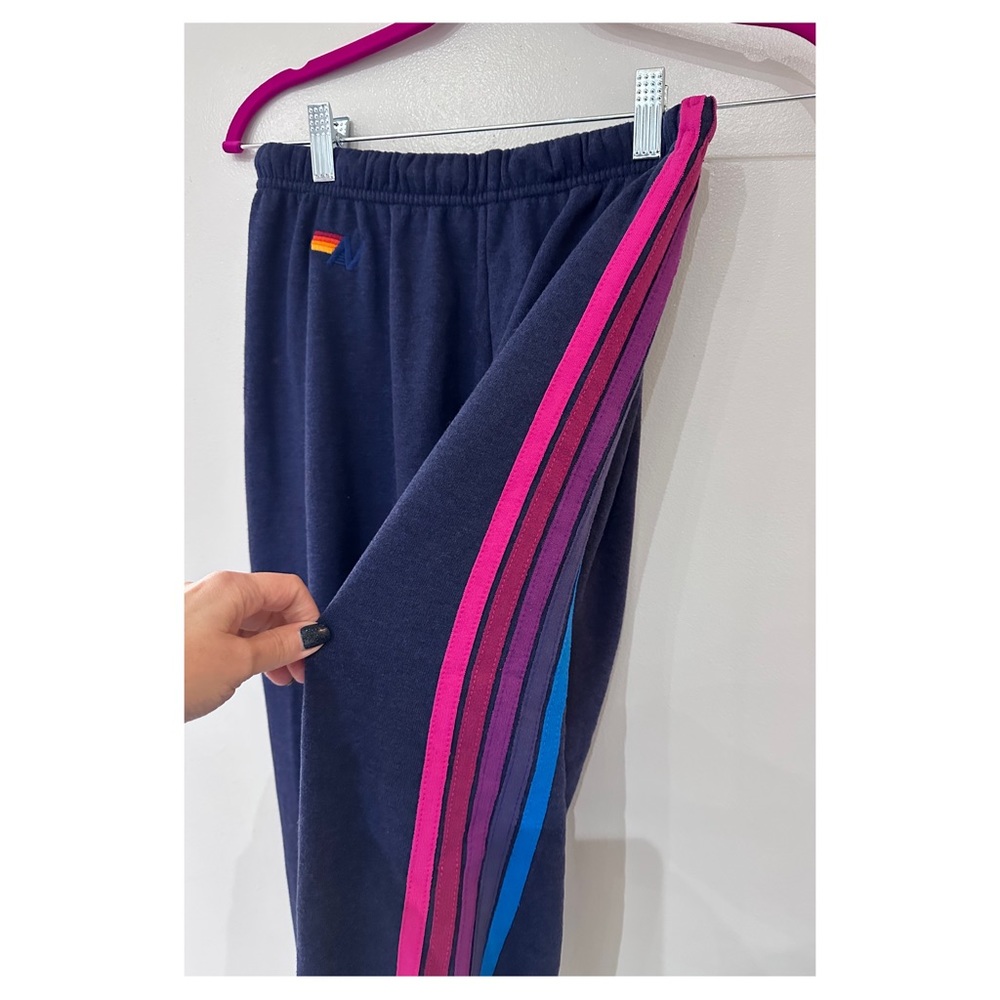 Aviator Nation Blue 5 Stripe sweatpants NEW Size Small